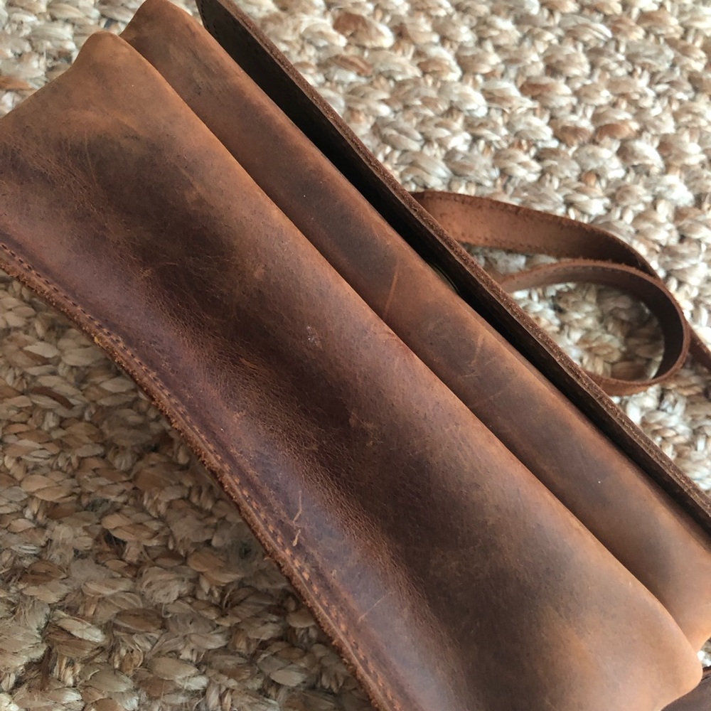 Anthropologie Brown Leather Crossbody Bag - Picture 10 of 12